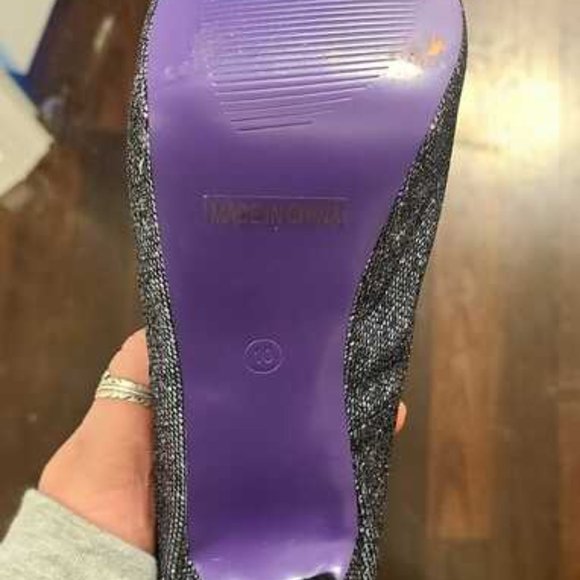 New! Sz 10! Sexy & Sparkly Purple Peep Toe 5" Heels - Picture 4 of 4